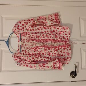 Plenty size 8 - Pink And White Top With 3/4 Length Sleeves